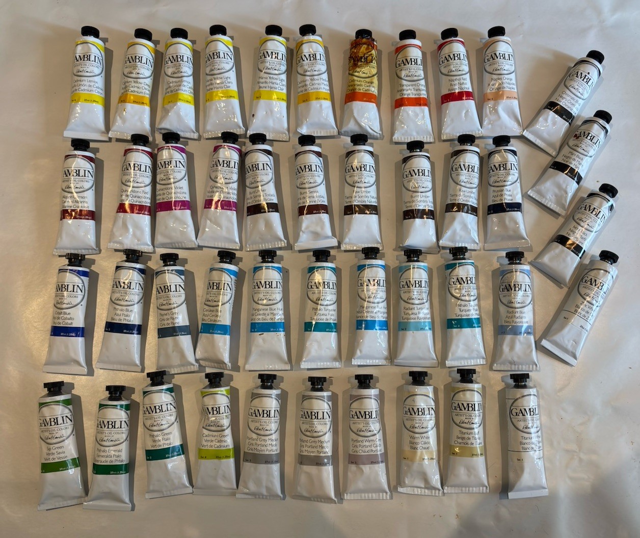 Gamblin Artist Oil Colours 37ml Tubes - Lot of 43 - 🎨New🎨 Gamblin Artist Oil Colours 37ml Tubes - Lot of 43 - 🎨New🎨