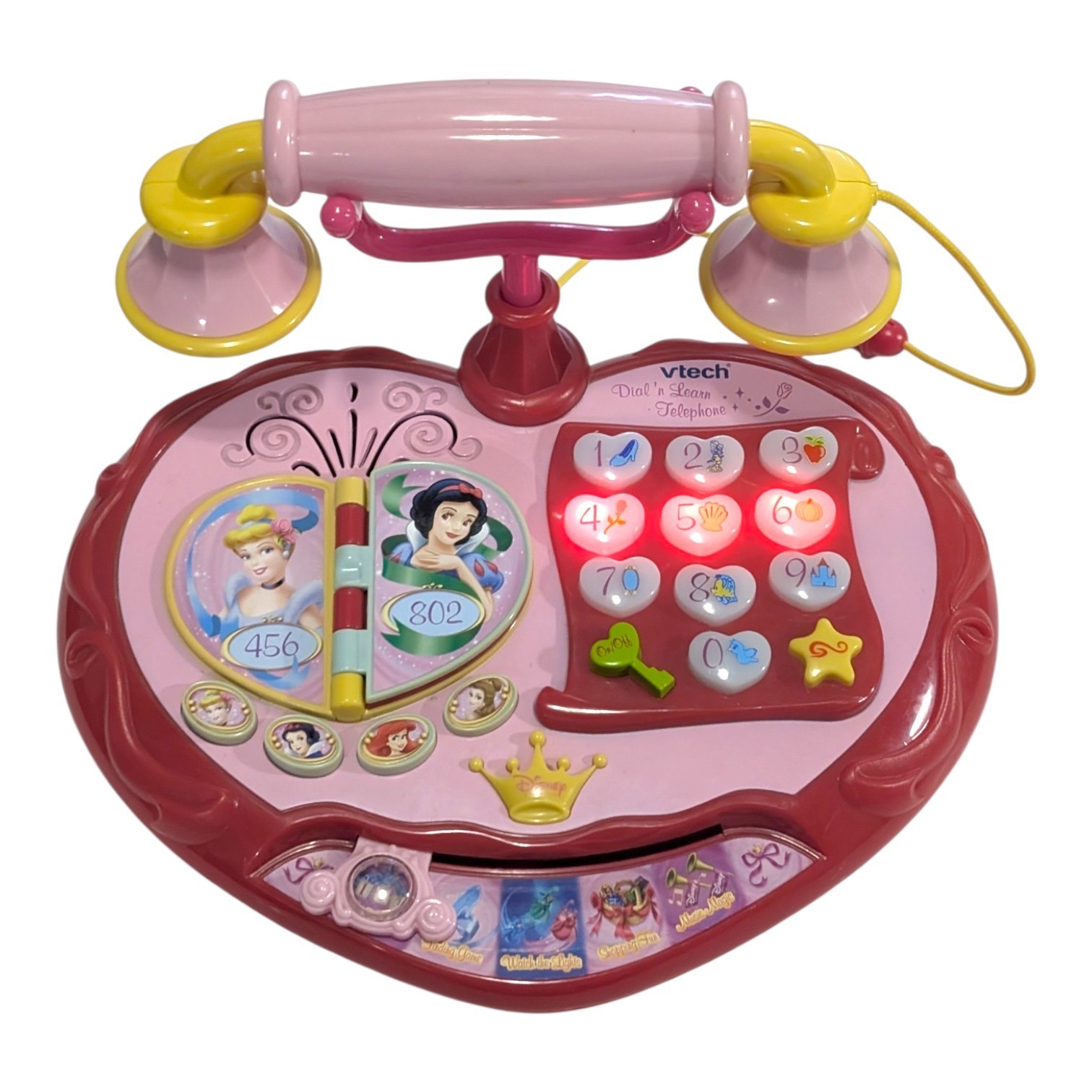 Vintage VTech Disney Princess Dial N Learn Telephone Light Toy USA Duty Paid