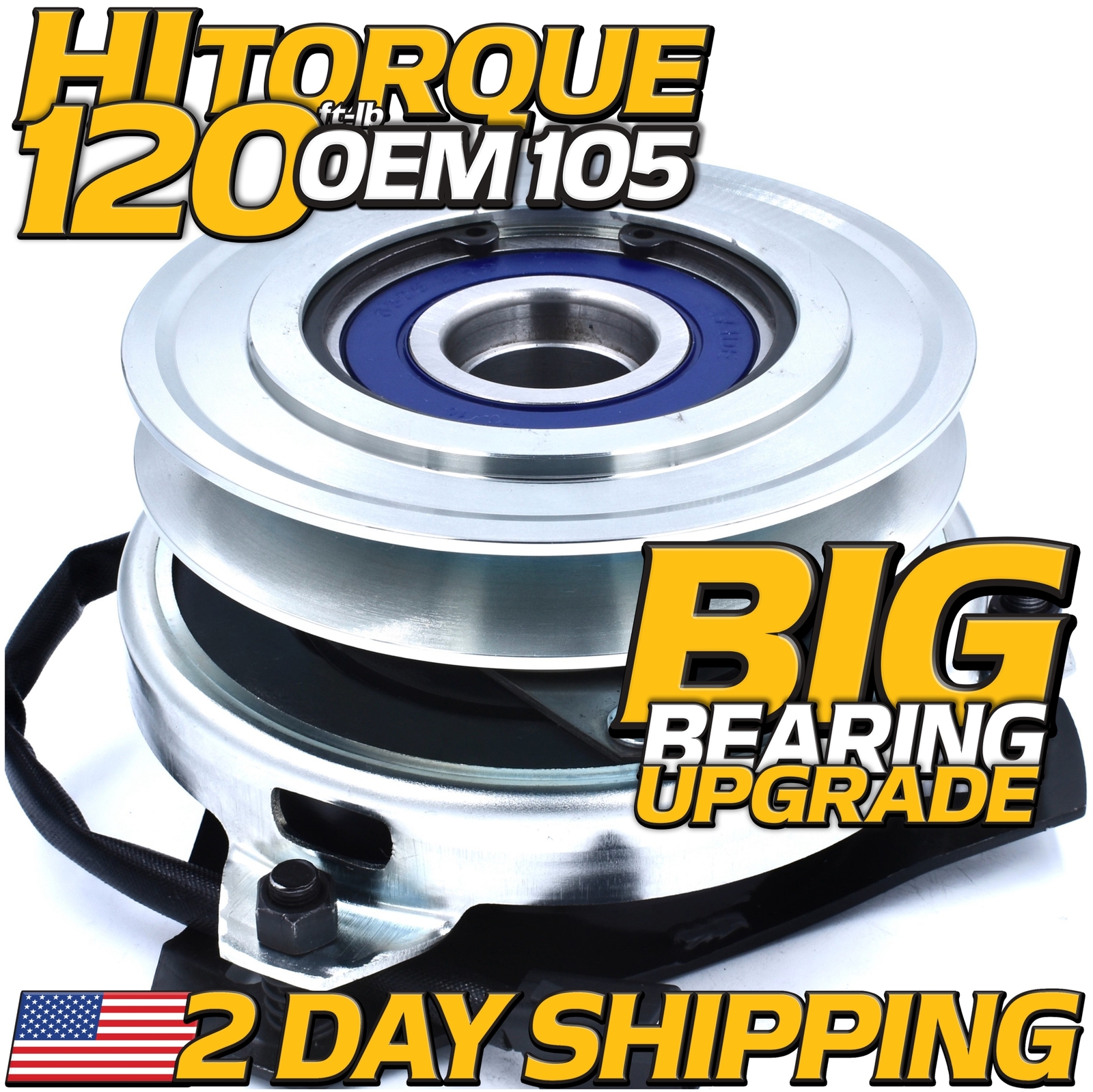 HiTorq 120ftlb (OEM 105) BIGBearing Billet Pulley PTO Clutch for Warner 5215-51