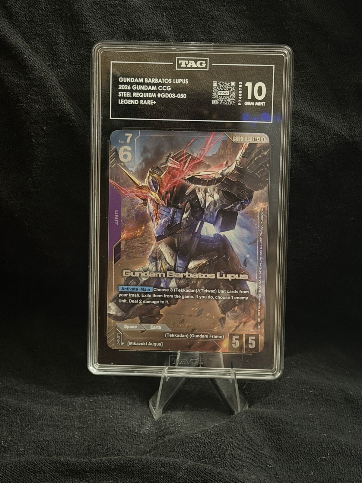 2026 Gundam Barbatos Lupus LR+ Gundam Steel Requiem GD03-050 Graded Card TAG 10 2026 Gundam Barbatos Lupus LR+ Gundam Steel Requiem GD03-050 Graded Card TAG 10