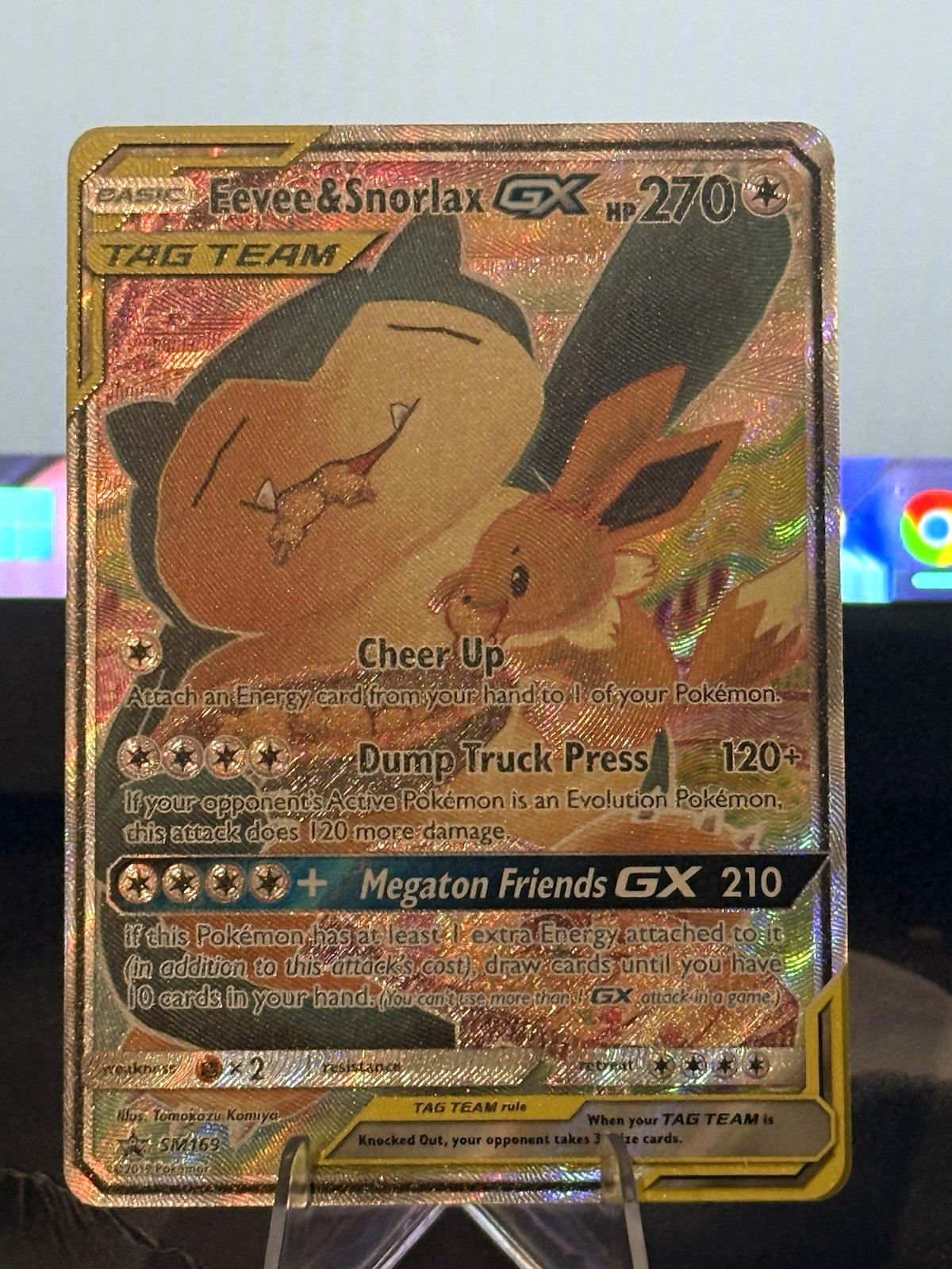 Pokemon Eevee & Snorlax GX SM169 TAG TEAM Promo READ DESCRIPTION Pokemon Eevee & Snorlax GX SM169 TAG TEAM Promo READ DESCRIPTION