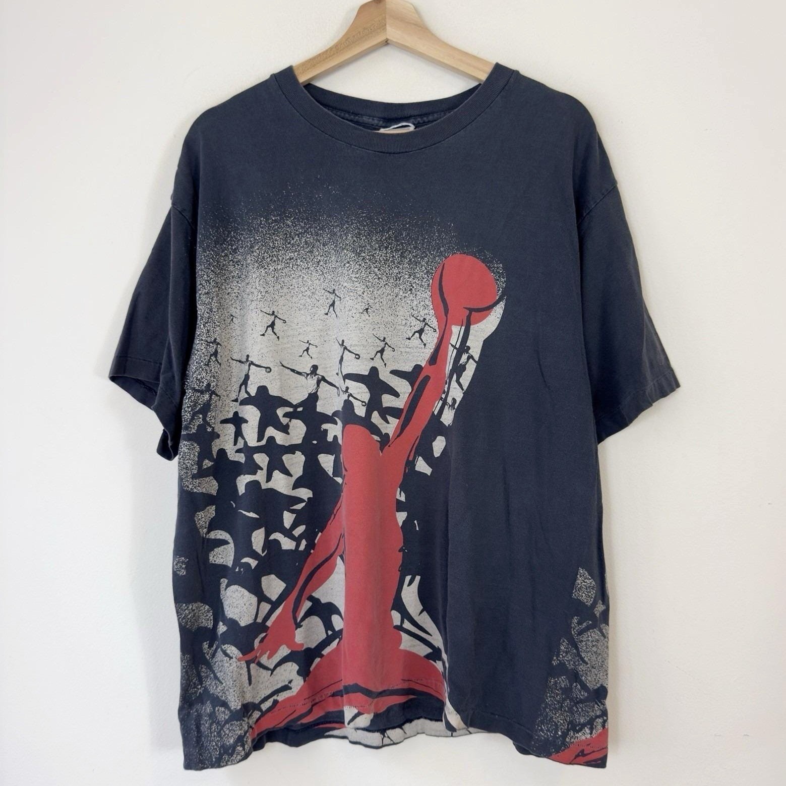 Vintage 90\'s Nike Michael Jordan AOP Art Black Tee Shirt - Large Vintage 90\'s Nike Michael Jordan AOP Art Black Tee Shirt - Large