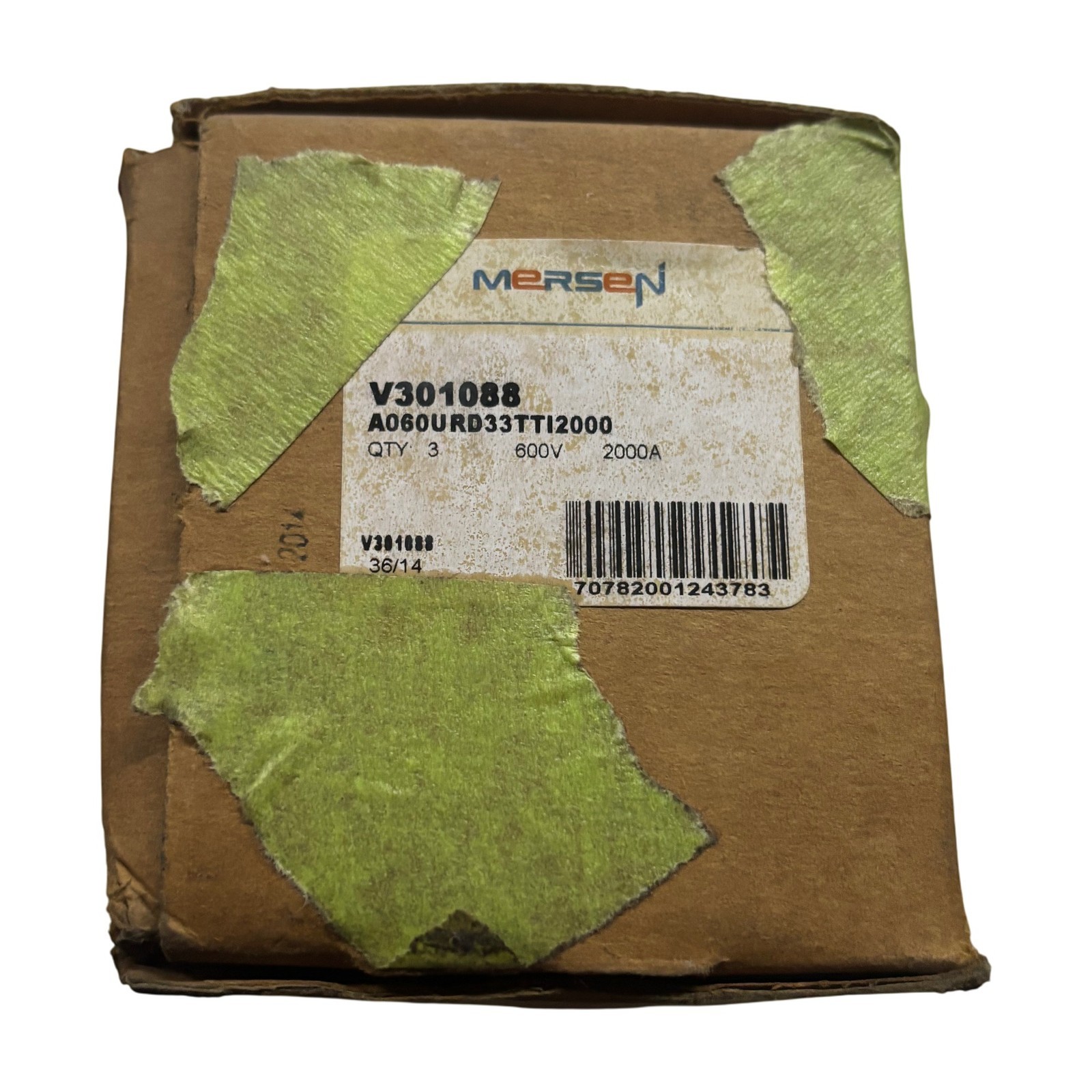 1 pc Mersen V301088 Protistor 2000A 600V Class aR Semiconductor Fuse