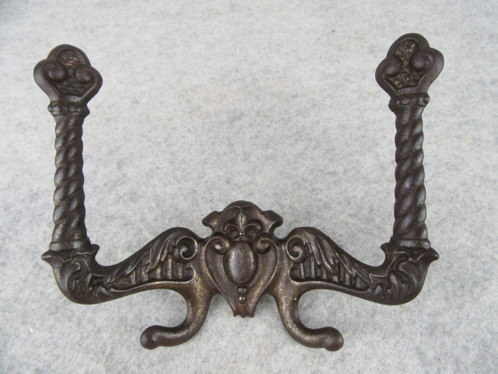 Antique Fancy Victorian Baroque Four Cast Iron Furniture Coat Hat Hooks Hardware Antique Fancy Victorian Baroque Four Cast Iron Furniture Coat Hat Hooks Hardware
