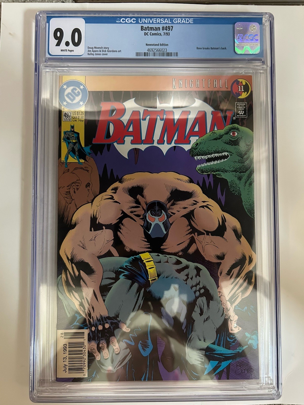 BATMAN #497 NEWSSTAND 1st print BANE breaks back DC 1993 NM- 9.0 CGC BATMAN #497 NEWSSTAND 1st print BANE breaks back DC 1993 NM- 9.0 CGC