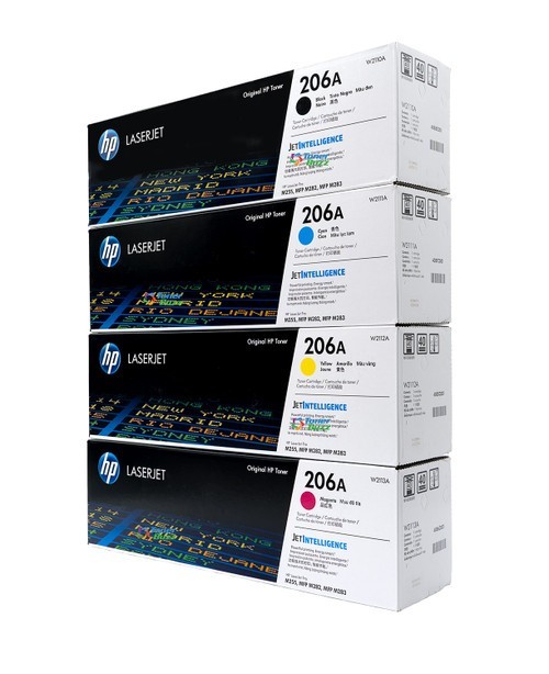 HP 206A Set | 4-Pack Original Toner Combo | All Four Colors Included