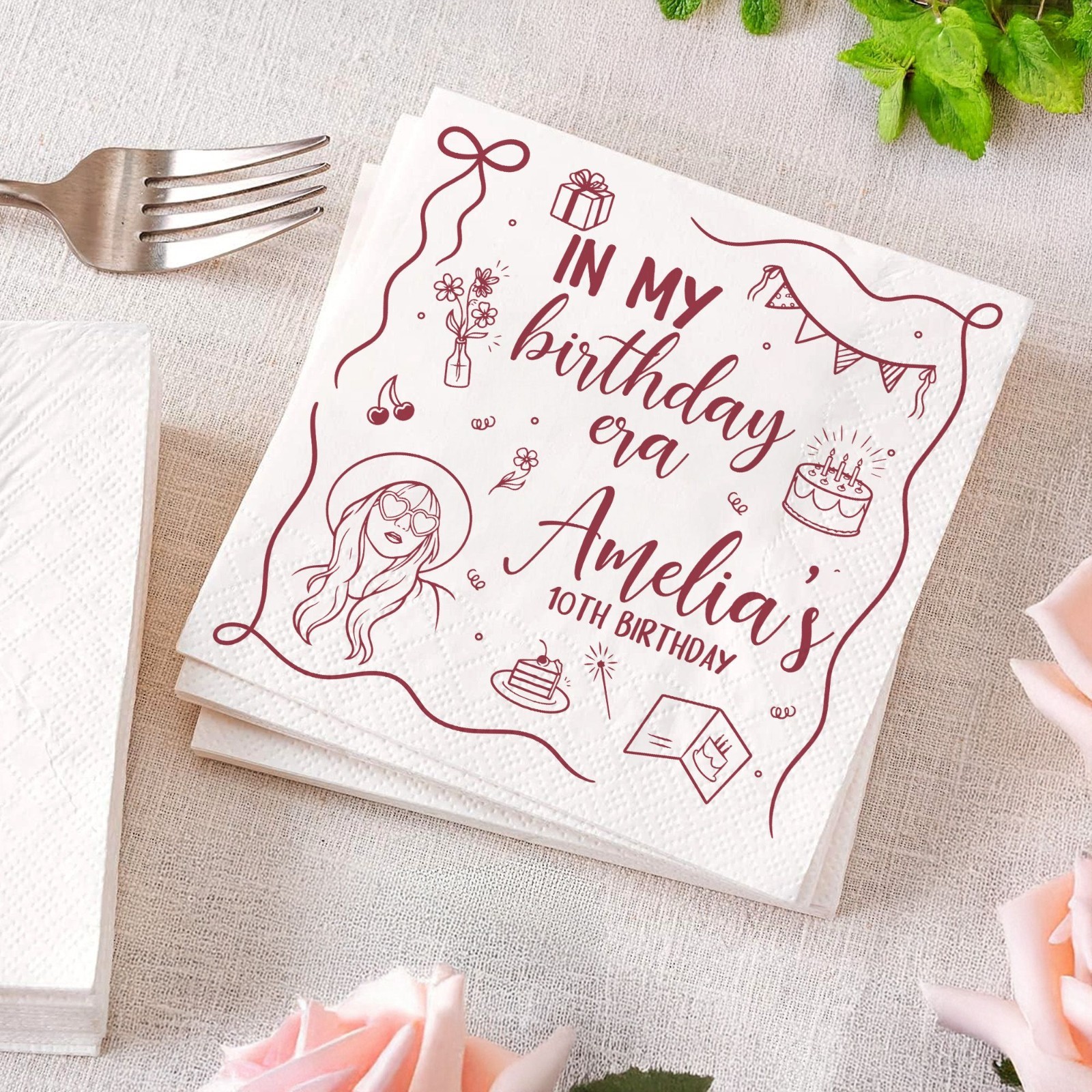 Personalized Birthday Napkins In My Birthday Era Custom Party Decor SATTNA0738