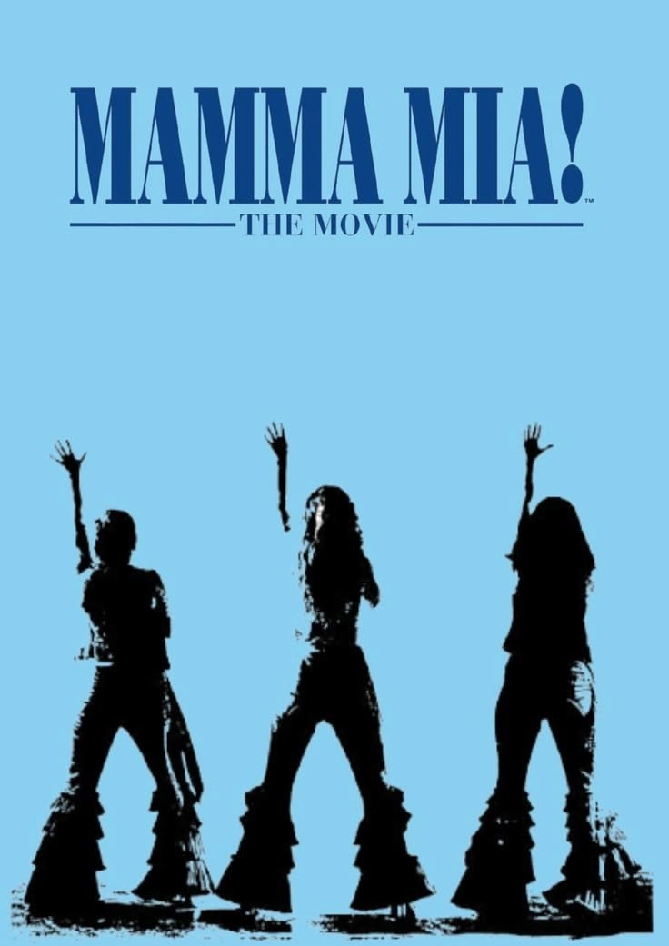 Mamma Mia The Movie Poster – Retro Blue Minimalist Film Art Poster