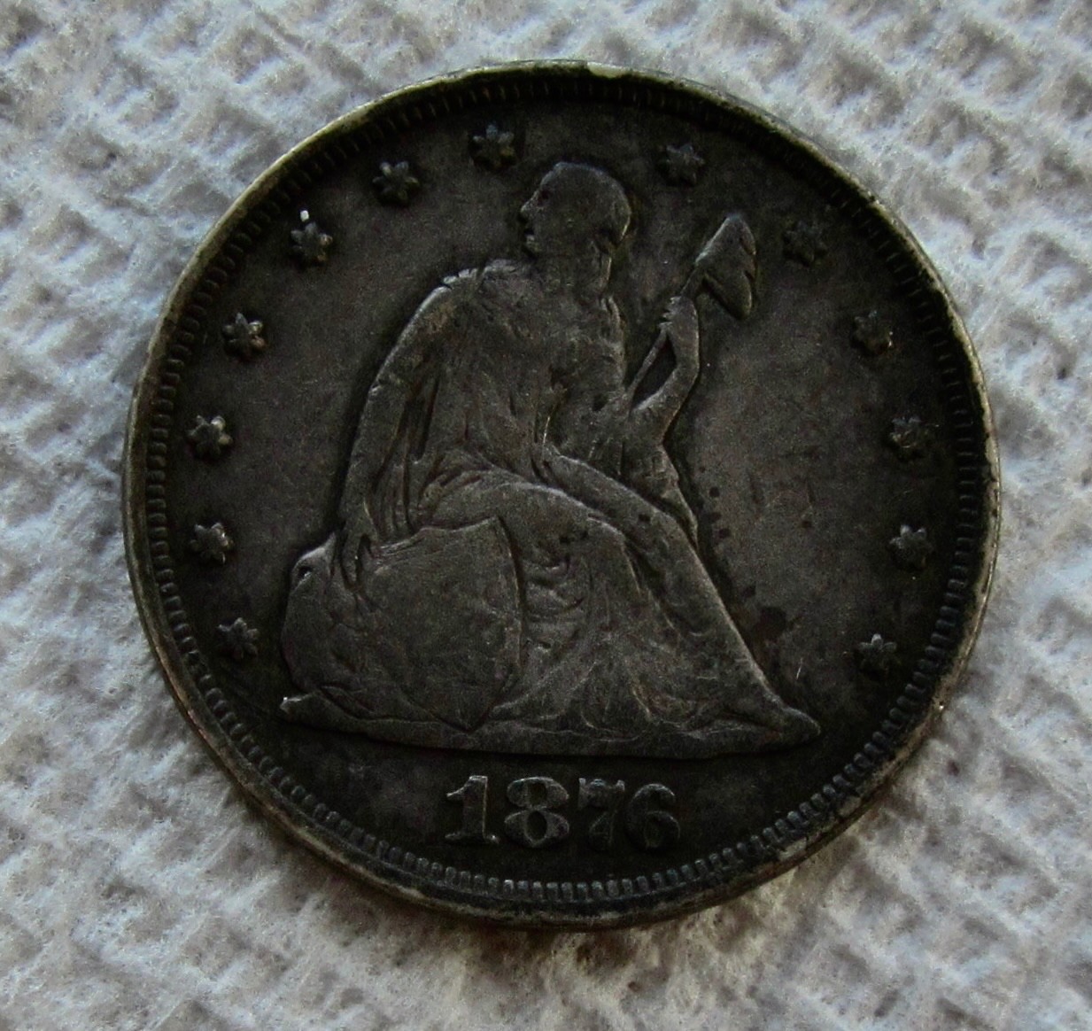 1876 20 Cent Piece Rare Key Date Type Coin Twenty Cent Piece Fine / VF