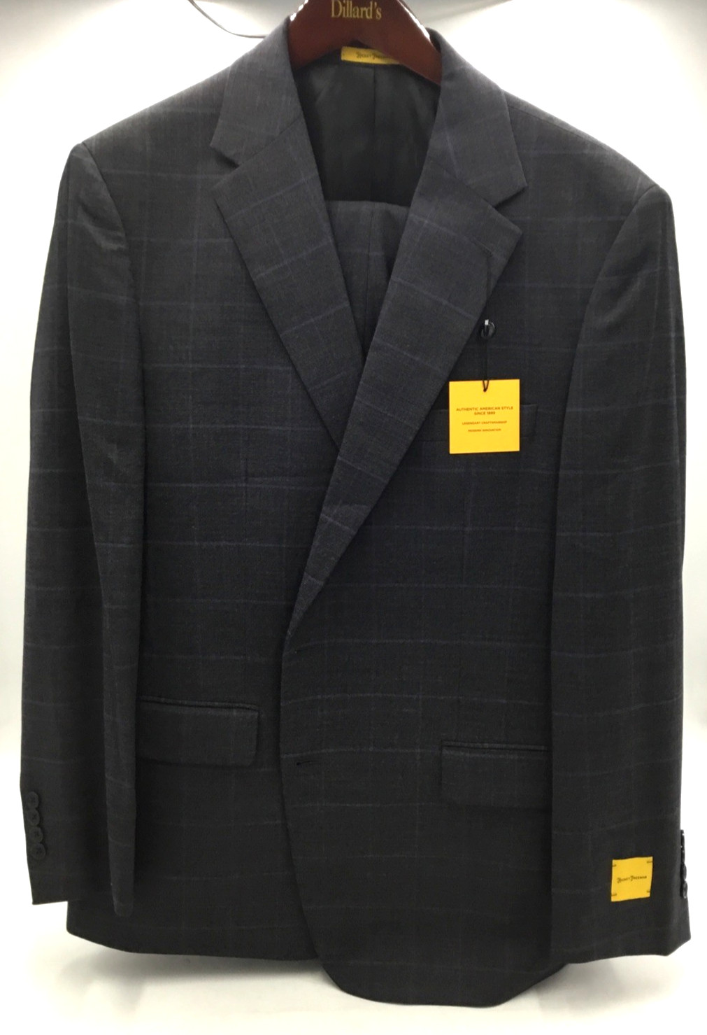 $595 Hickey Freeman Mens Classic Fit Suit With Pant Charcoal/Blue Size 50Reg 45W $595 Hickey Freeman Mens Classic Fit Suit With Pant Charcoal/Blue Size 50Reg 45W