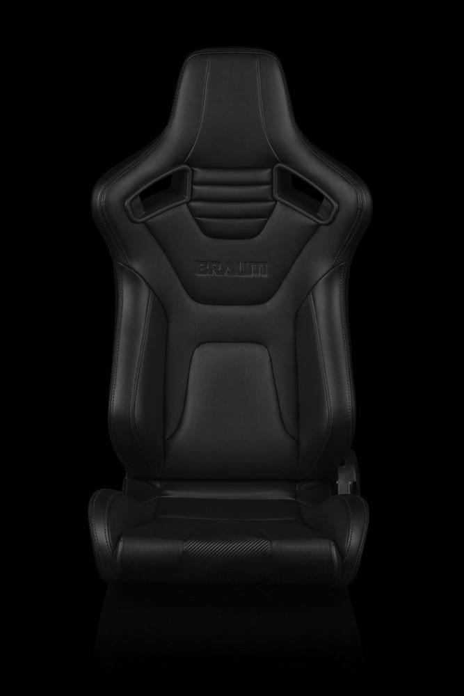BRAUM Elite-X Series Sport Seats - Black Leatherette (Black Stitching) - Pair