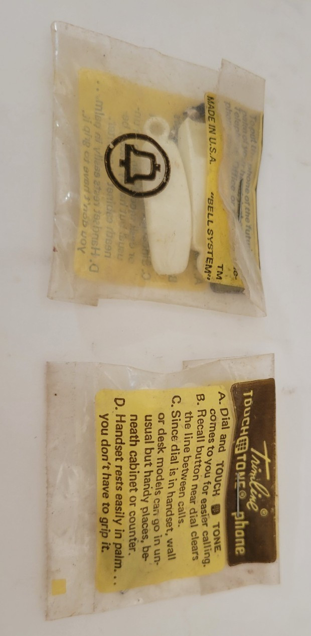 TWO Bell Telephone Trimline Touch-Tone Dial Phone Promo Mini Keychains-White-NIP TWO Bell Telephone Trimline Touch-Tone Dial Phone Promo Mini Keychains-White-NIP