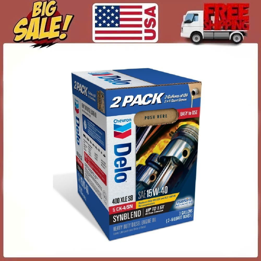 DELO XLE SB Synthetic Blend Diesel Motor Oil SAE 15W-40 3 Gallon Smart Change