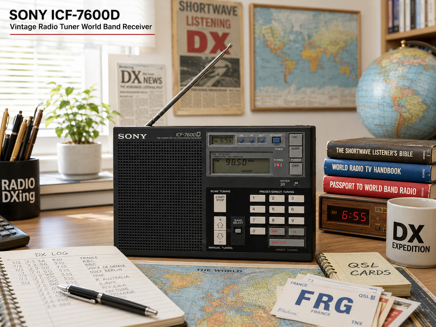 SONY ICF-7600D 🌈RaRe🌈 Vintage Radio Tuner World Band Receiver