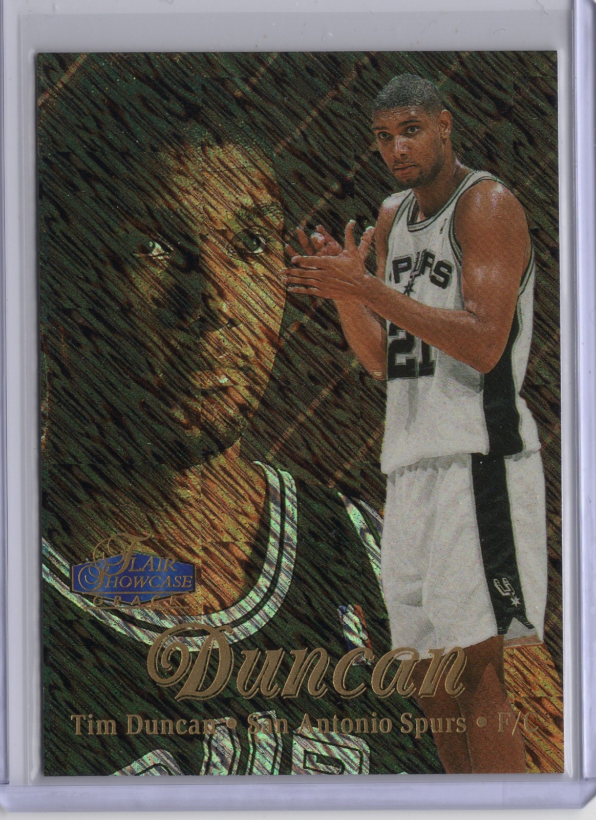 Fleer 1997-98 Flair Showcase Showdown Tim Duncan #24 Spurs Row 1 Parallel Fleer 1997-98 Flair Showcase Showdown Tim Duncan #24 Spurs Row 1 Parallel