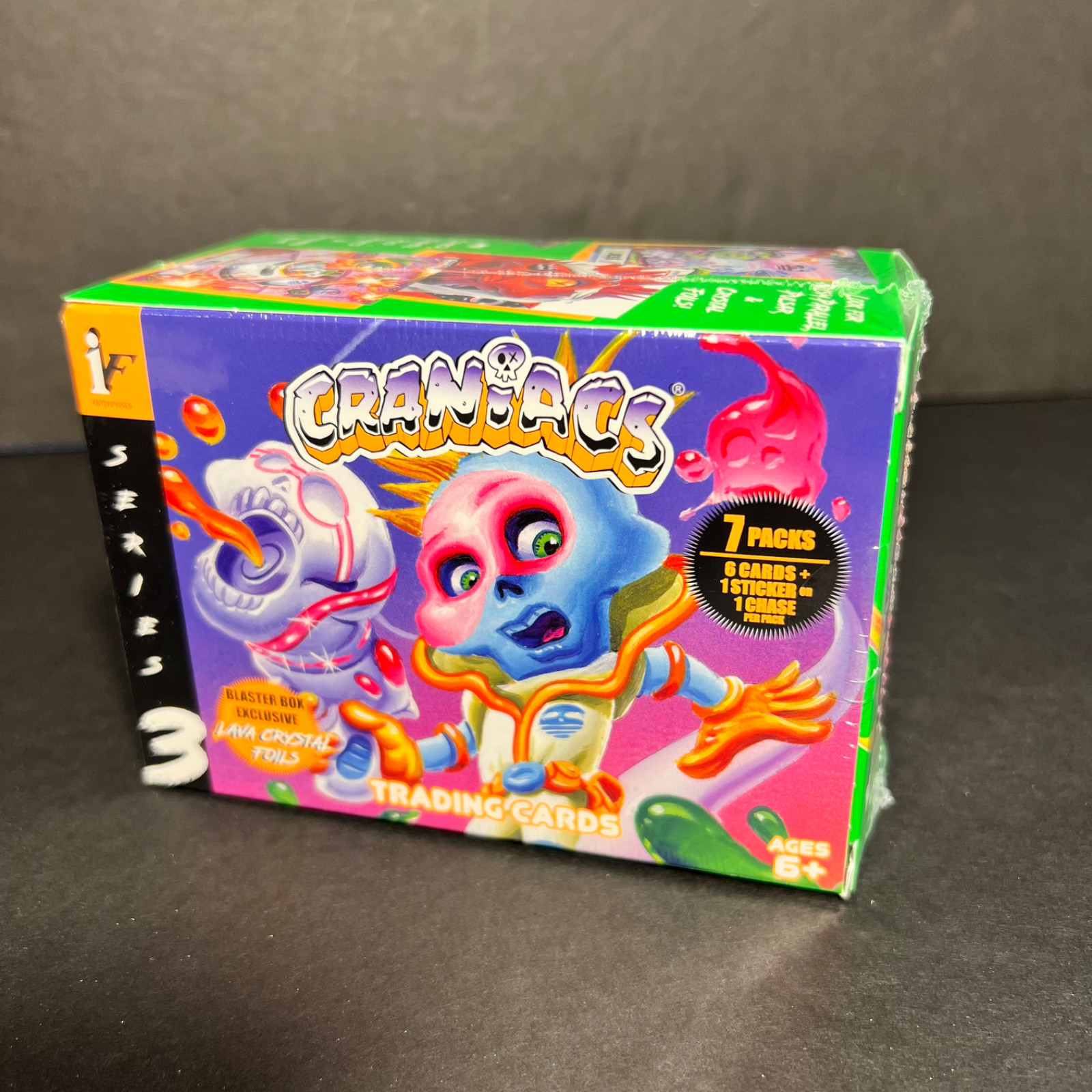 Craniacs Series 3 Skullblam Blaster Box Trading Card Display of 7 Packs:
