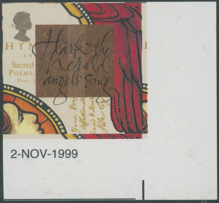 1999, GREAT BRITAIN MILLENNIUM, CHRISTIANS 19P CORNER MARGIN IMPERF NH, SG#2115a