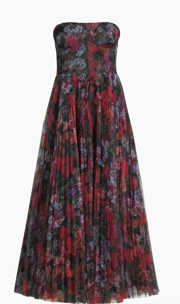 New Hutch Alba Floral Pleated Tulle Gown In Black Multi Winter Garden Sz 12 $398 New Hutch Alba Floral Pleated Tulle Gown In Black Multi Winter Garden Sz 12 $398