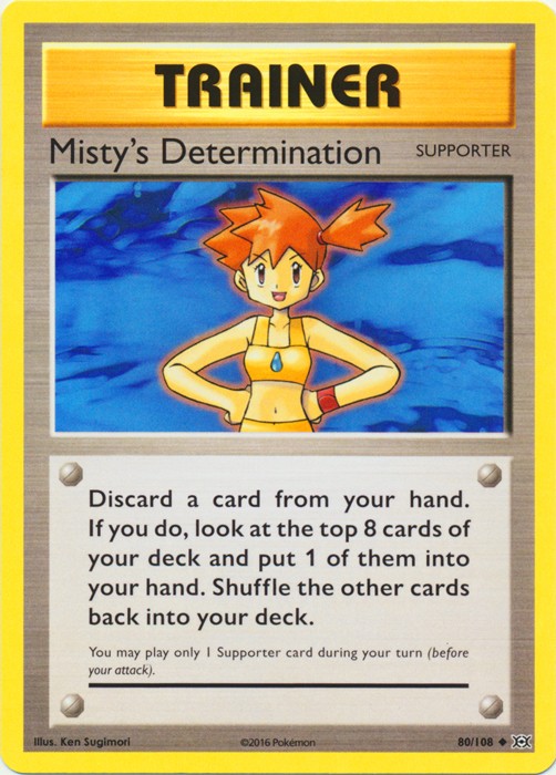 Misty\'s Determination - 80/108 - Uncommon (Mp) XY Evolutions - Trainer - Support