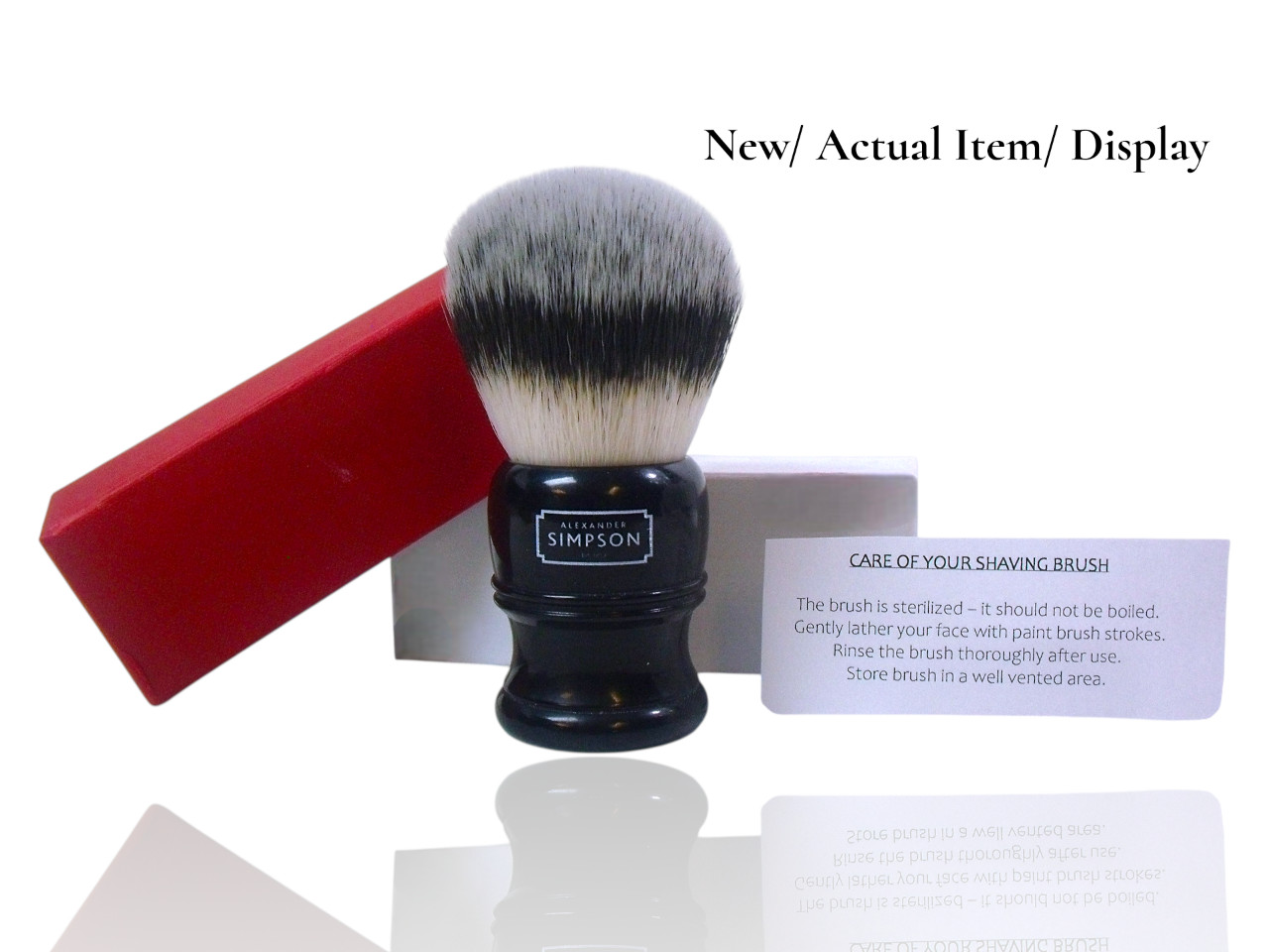 Alexander Simpson Synthetic Shaving Brush, Trafalgar T3 Ebony, Hand Made - New