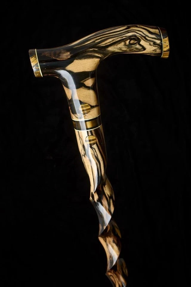 Wooden walking stick hand carved beautiful handmade wooden walking cane Wooden walking stick hand carved beautiful handmade wooden walking cane