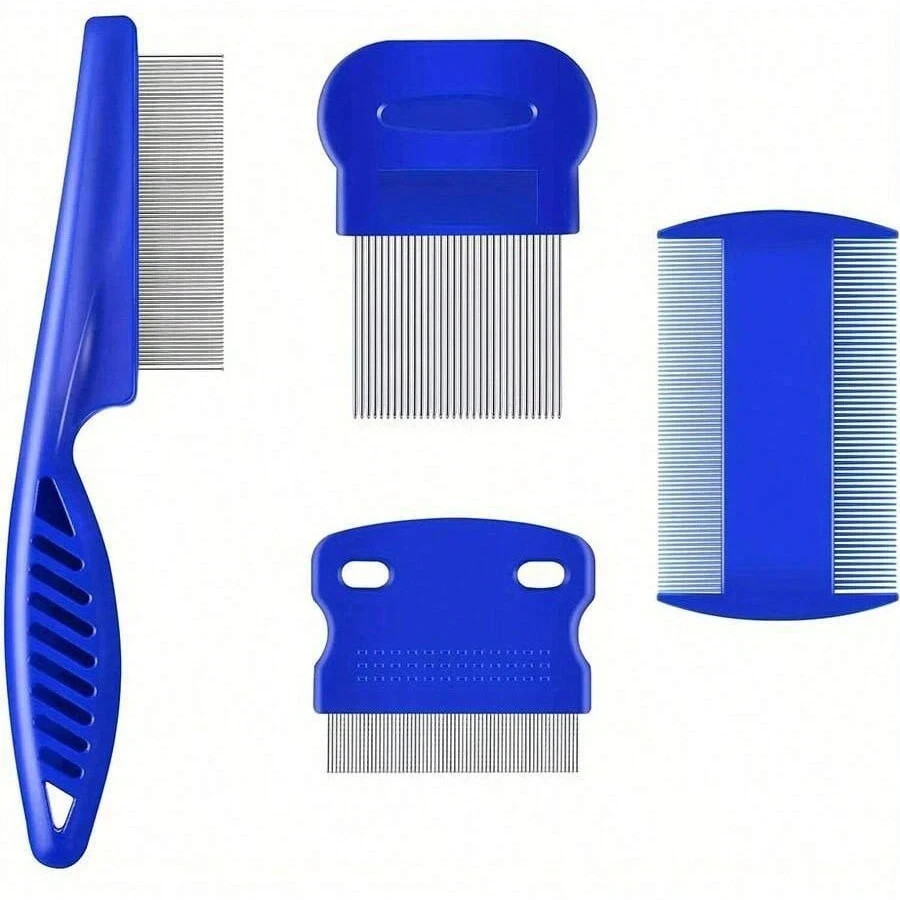 Pet Flea Lice Comb 4/6Pcs Stainless Steel Grooming Comb for Dogs Cats