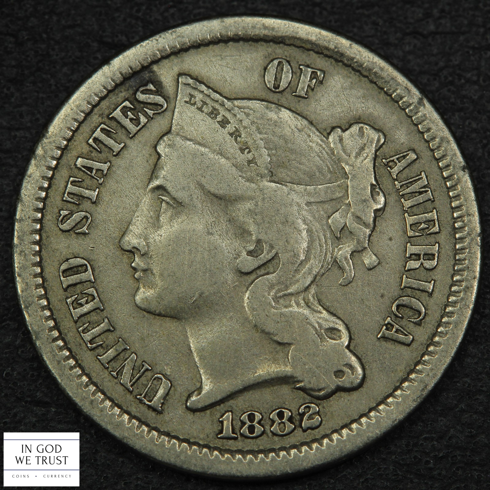1882 Three Cent Nickel Piece 3CN - Cleaned