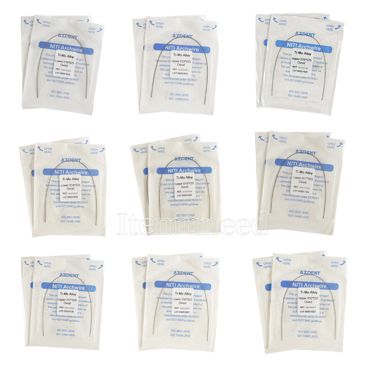 Dental Orthodontic Beta Titanium TMA Molybdenum Alloy Rectangular Arch Wire AZ