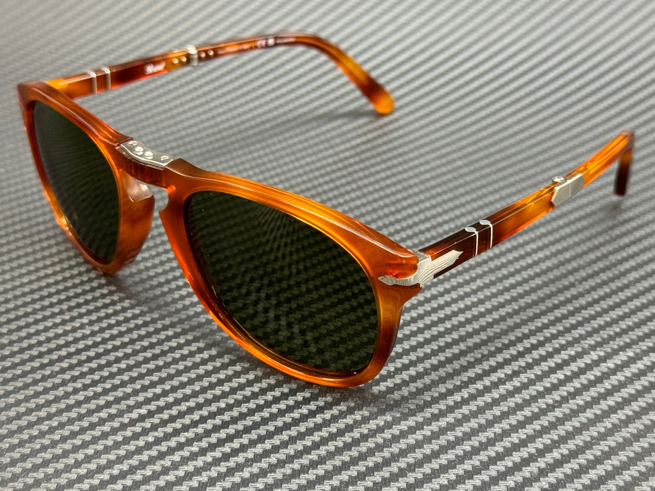 PERSOL PO0714SM 96 P1 Terra Di Siena Green Polarized Steve McQueen 54 mm Sunglas