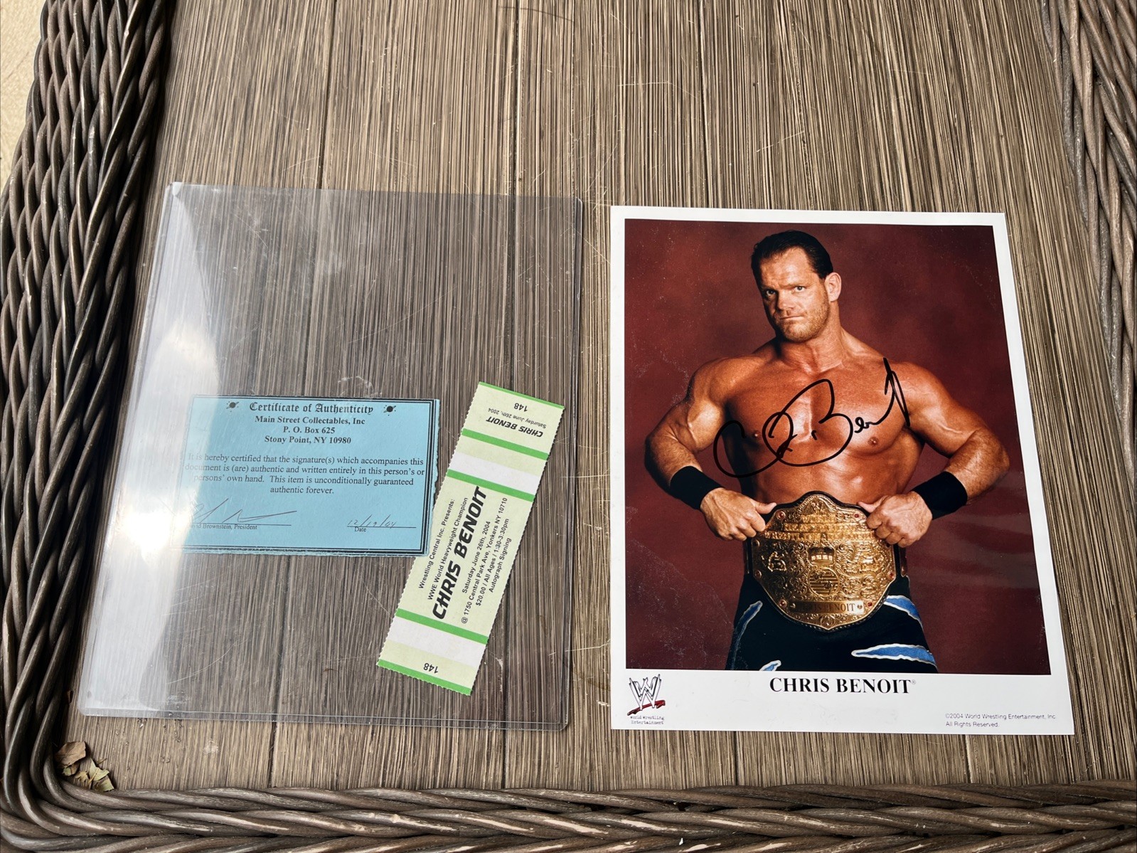 WWE Chris Benoit Signed Promo Photo 8x10 World Heavyweight Championship 2004 WWF WWE Chris Benoit Signed Promo Photo 8x10 World Heavyweight Championship 2004 WWF