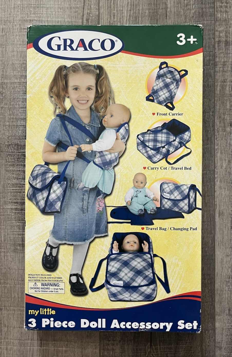 Vintage 2004 Tollytots GRACO 3 Piece Doll Accessory Set NIB - Front Carrier +2 Vintage 2004 Tollytots GRACO 3 Piece Doll Accessory Set NIB - Front Carrier +2
