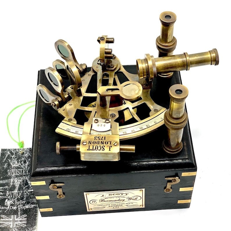Antique Brass Nautical Functional Maritime Sextant Navigation Working Product Antique Brass Nautical Functional Maritime Sextant Navigation Working Product