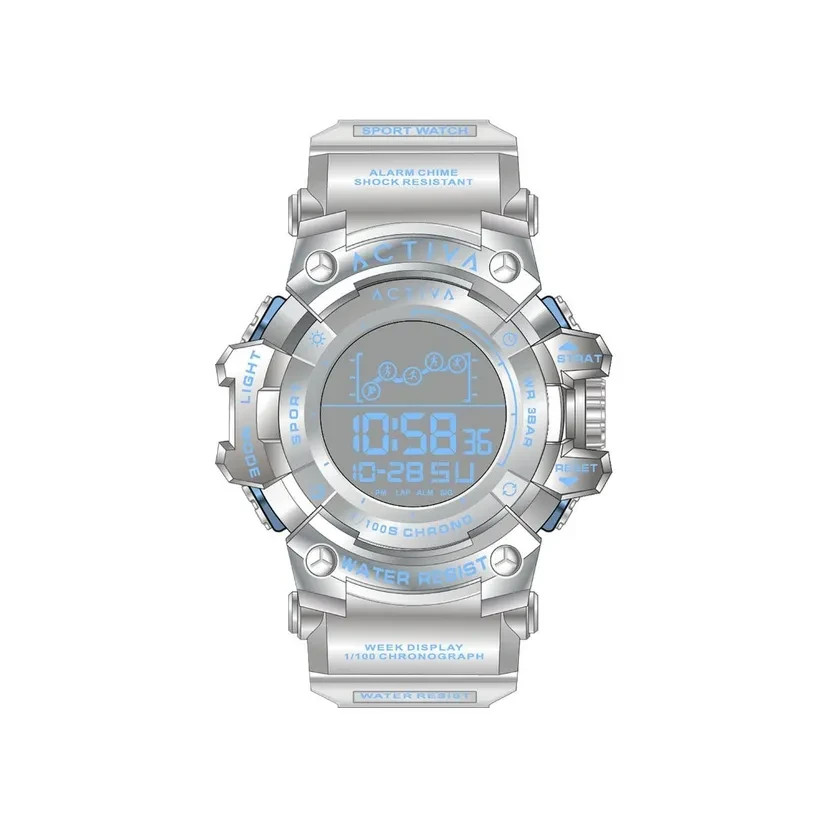 Activa Summit X Invicta Digital Mens Watch - 50mm Silver ACW8082-025