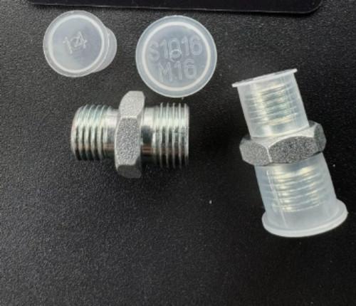 2pcs M14 to M16 Hydraulic Adapter Fittings, Carbon Steel Threaded Connectors NEW