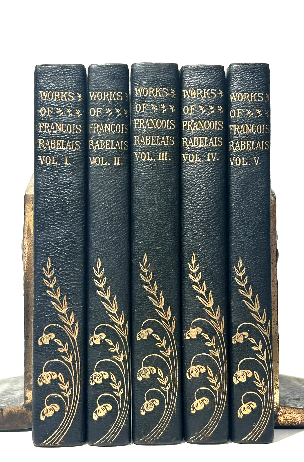 1901- Works of Francois Rabelais- Complete 5 Vol. Leather Set- In English- Illus