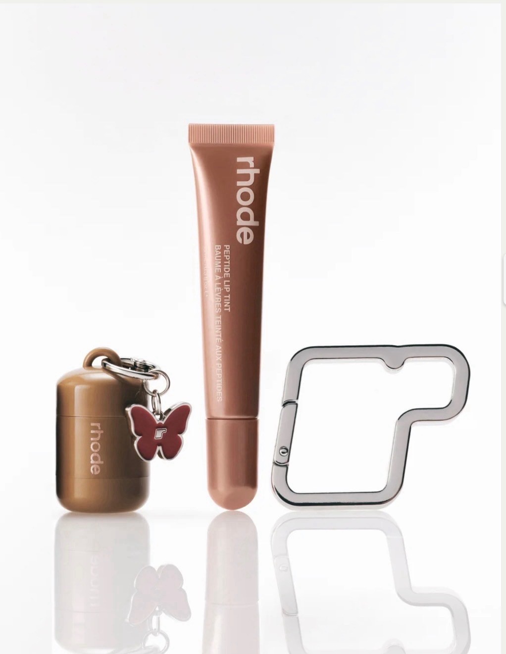 Rhode Peptide Lip TINT SWEET APPLE Gloss Carabiner Flutter Charm Gemini Blush