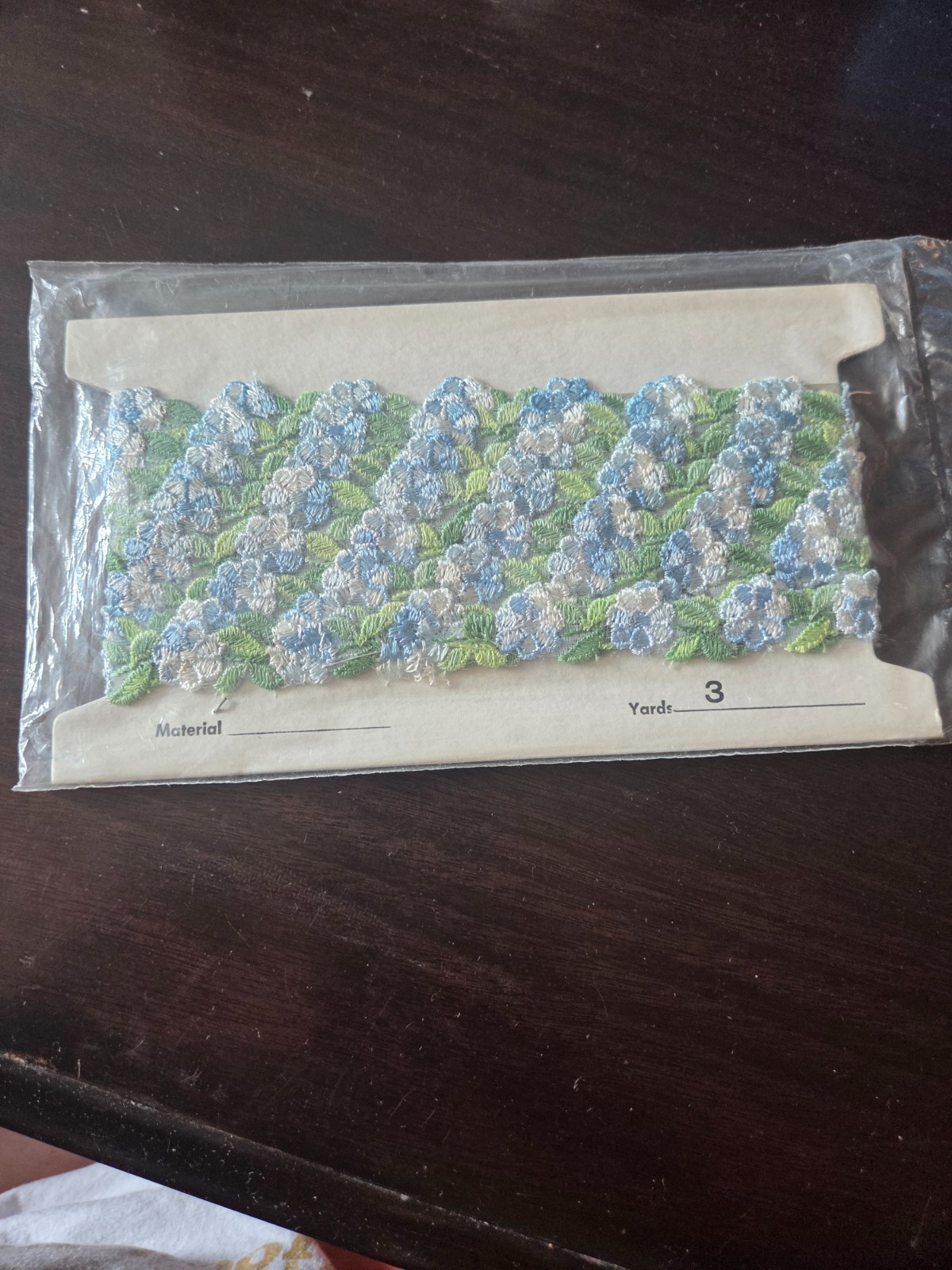 Blue Floral Lace Vintage 1940s NEW SEALED 3 yards 3/4