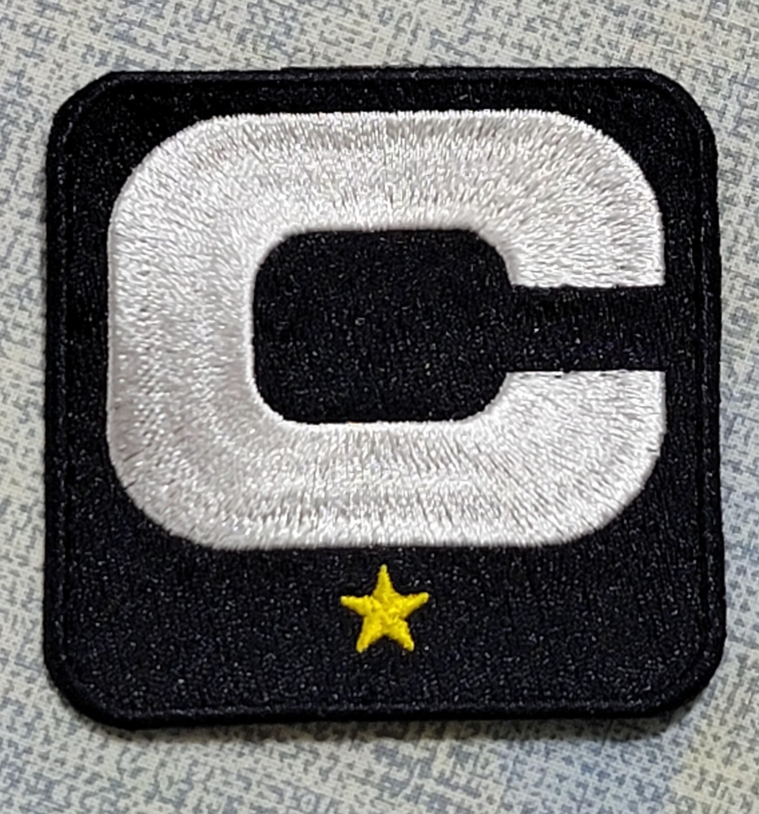 NFL 2025 SEASON GENERIC 1, 2-⭐-STARS WHITE-C CAPTAINS NAVY BLUE STICK-ON C-PATCH