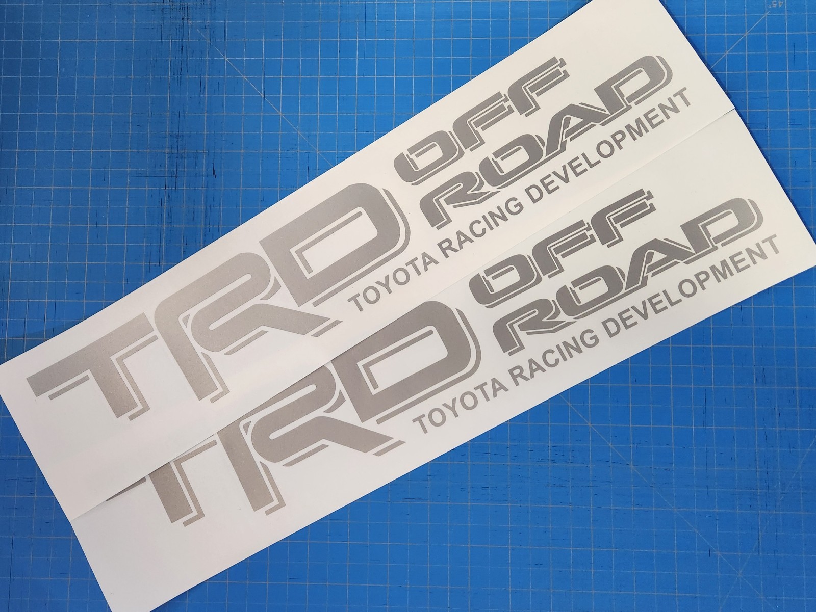 (2) TRD OFF ROAD Decals Stickers Silver Vinyl Toyota Tacoma Tundra 4x4 4Runner (2) TRD OFF ROAD Decals Stickers Silver Vinyl Toyota Tacoma Tundra 4x4 4Runner