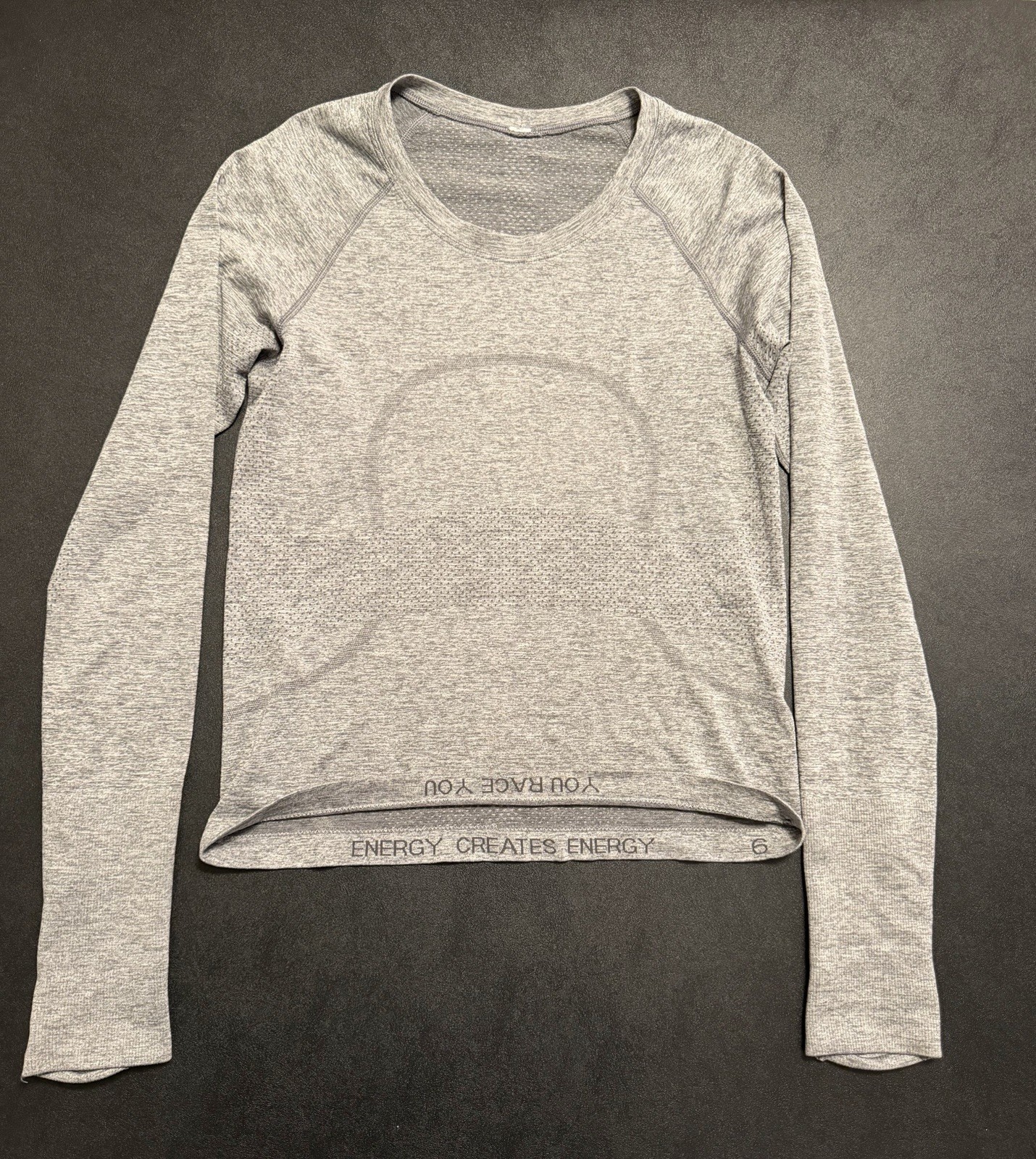 Lululemon Swiftly Tech Long-sleeve Shirt 2.0 Waist Length Gray Women’s Size 6 Lululemon Swiftly Tech Long-sleeve Shirt 2.0 Waist Length Gray Women’s Size 6