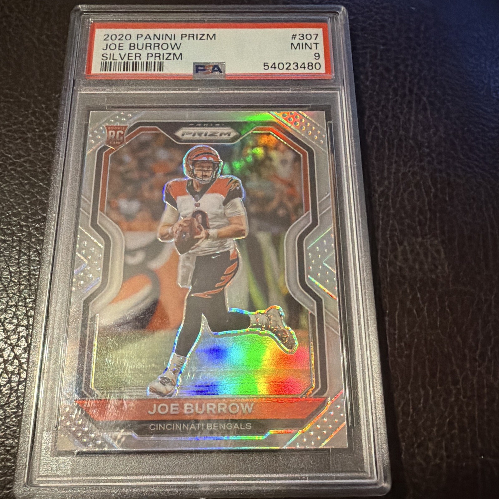Panini 2020 Prizm Football Joe Burrow Silver Prizm RC #307 Bengals PSA 9 Panini 2020 Prizm Football Joe Burrow Silver Prizm RC #307 Bengals PSA 9