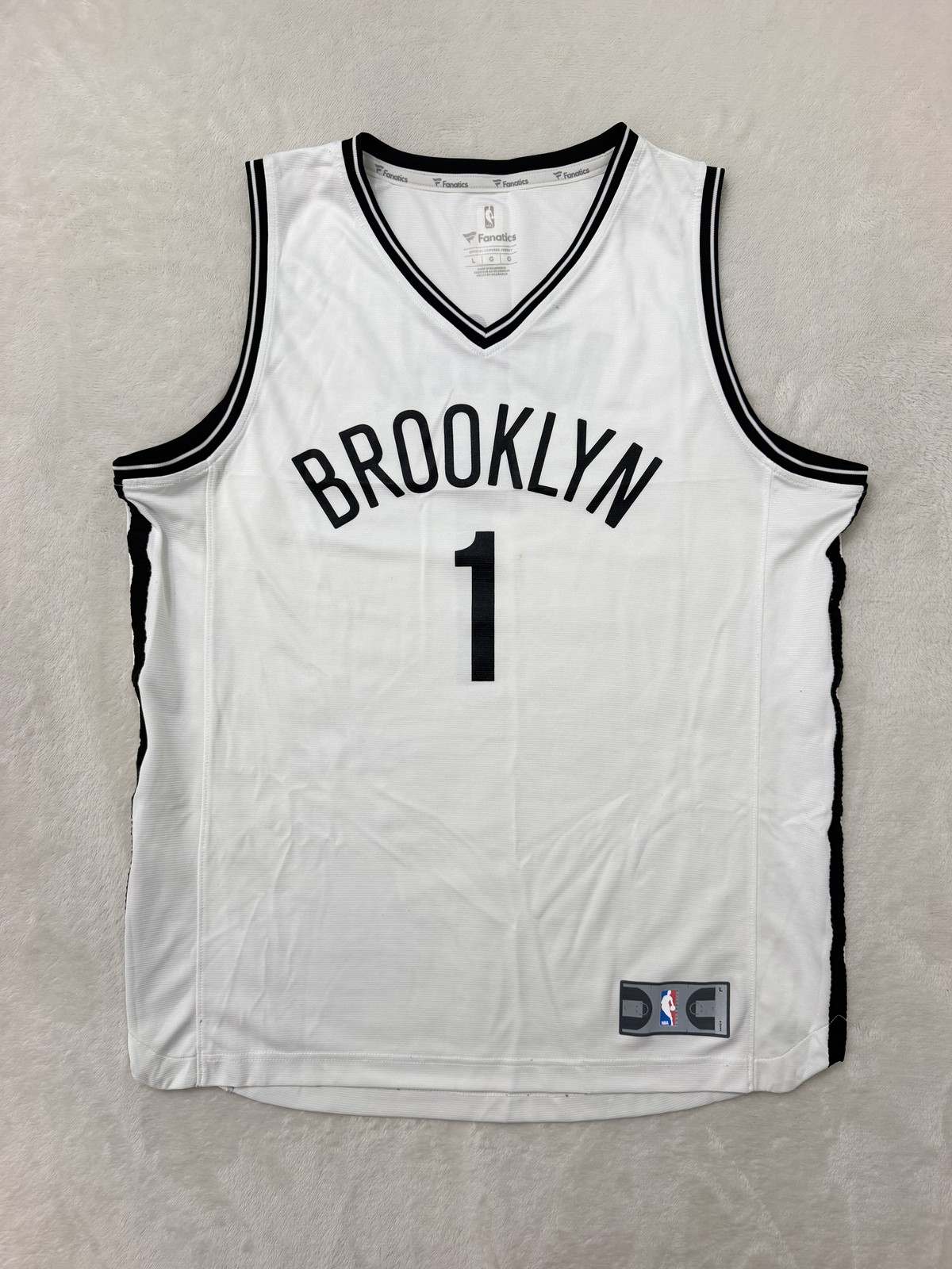 Fanatics Brooklyn Nets D\'Angelo Russell Jersey Mens Large White NBA Basketball 1