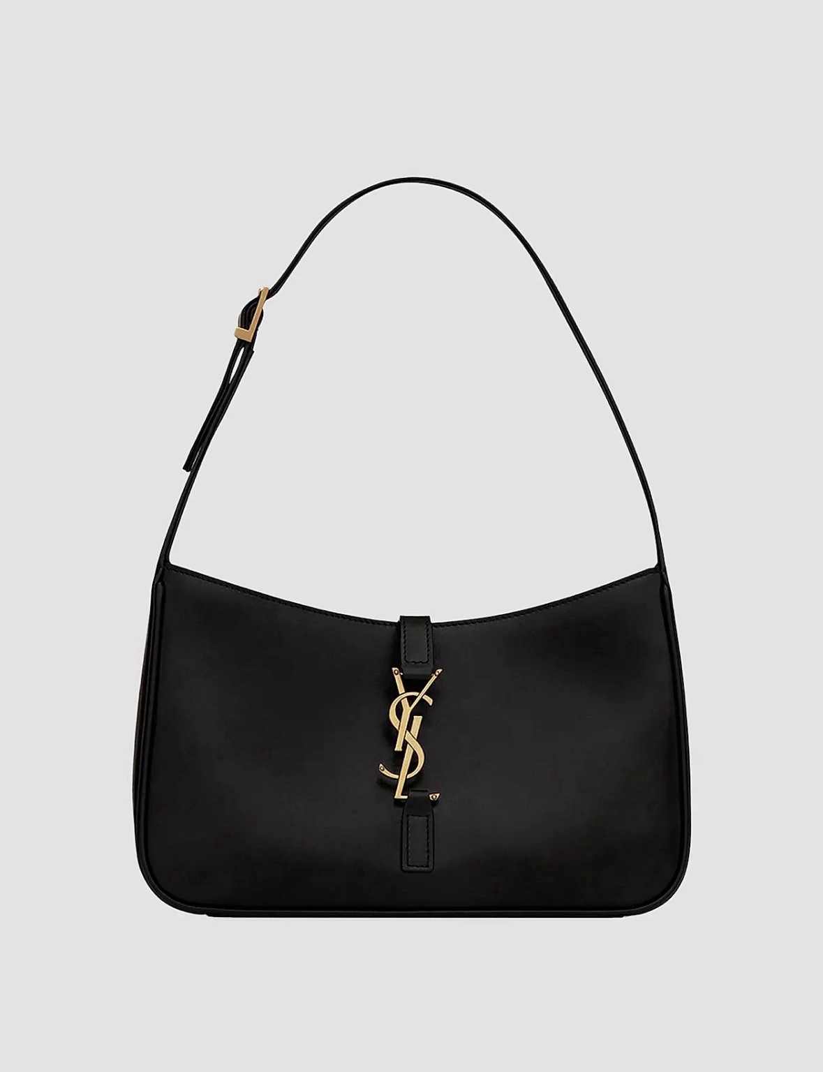 Saint Laurent Women\'s Black Shoulder Bag Gold Logo Hardware Buckle Closure Saint Laurent Women\'s Black Shoulder Bag Gold Logo Hardware Buckle Closure