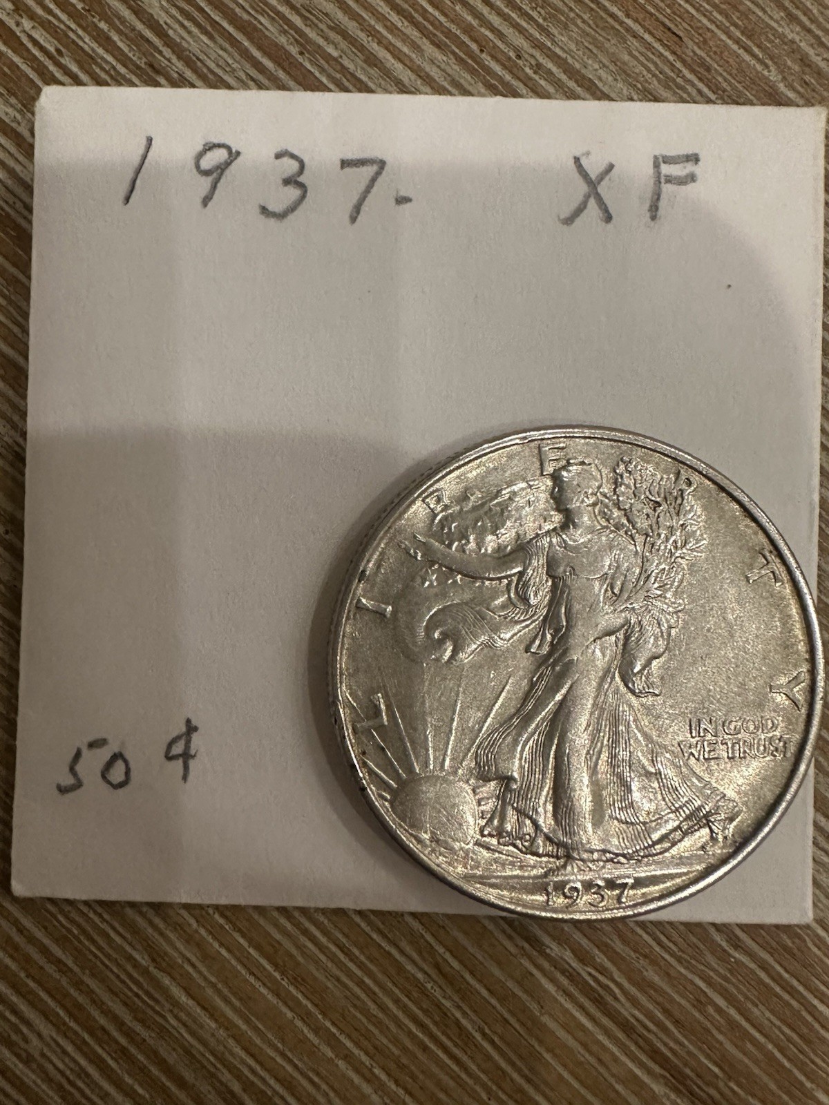 1937 Walking Liberty Half Dollar - 90% Silver - XF / EF Condition