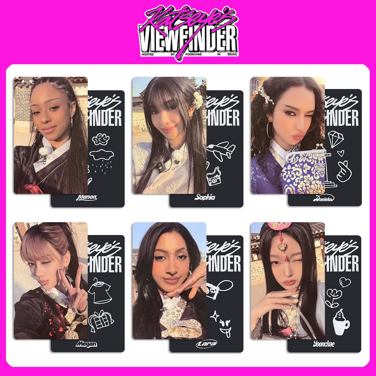 6pc/set HOT KATSEYE VIEWFINDER IN SEOUL WVS Lara Raj Yoonchae Special Photocard