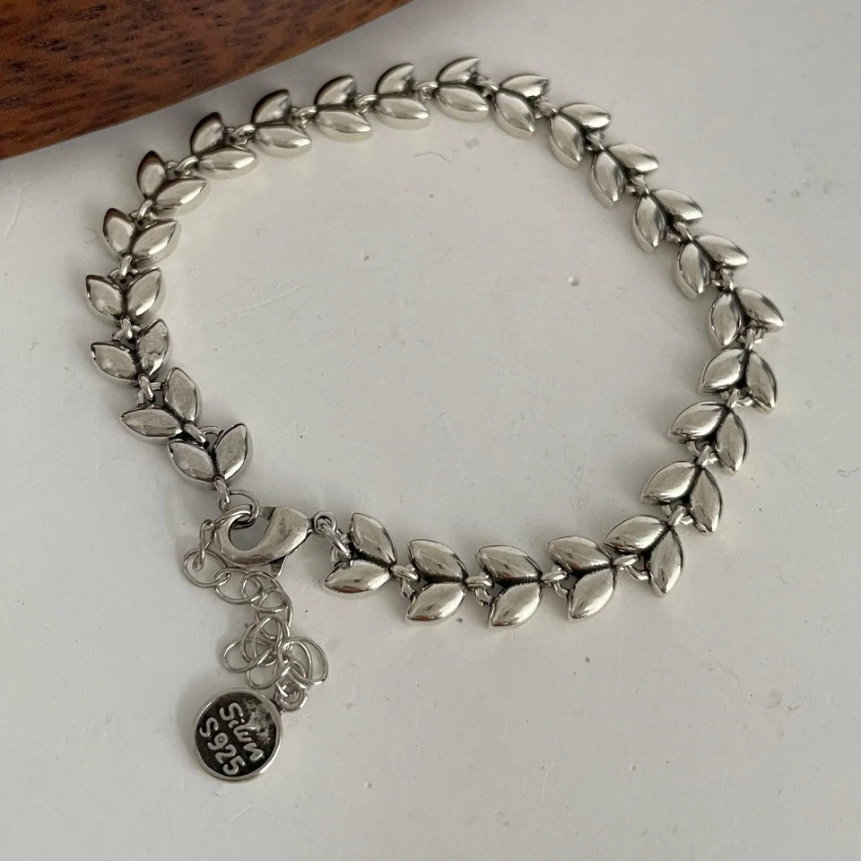 Solid 925 Sterling Silver Bracelet for Women | Vintage Handmade Simple Bangle Solid 925 Sterling Silver Bracelet for Women | Vintage Handmade Simple Bangle