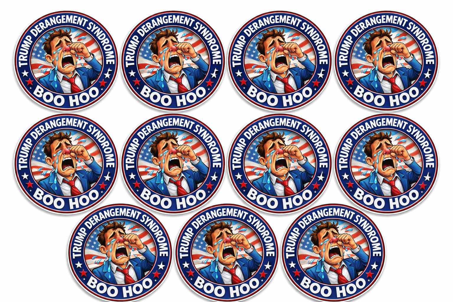 Trump Derangement Syndrome Stickers Decal Vinyl Window Bumper TDS America 10pk