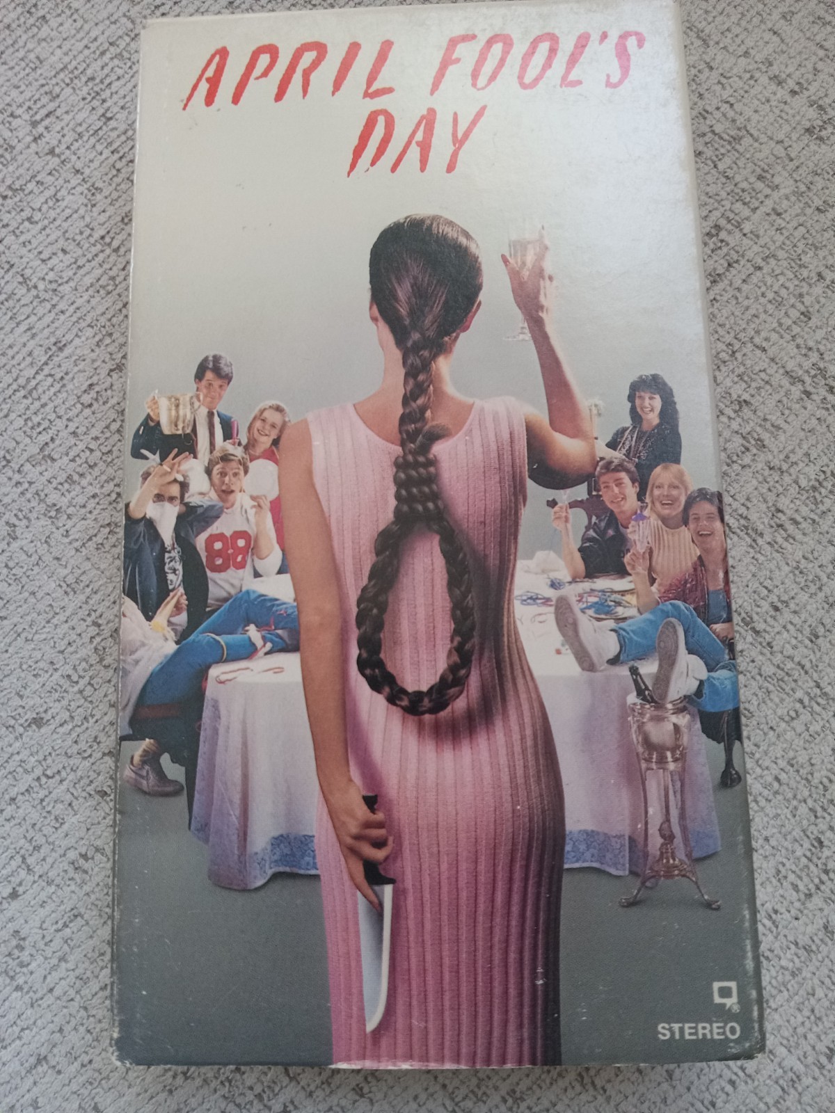 April Fool\'s Day 1986 Paramount release on VHS black comedy mystery slasher