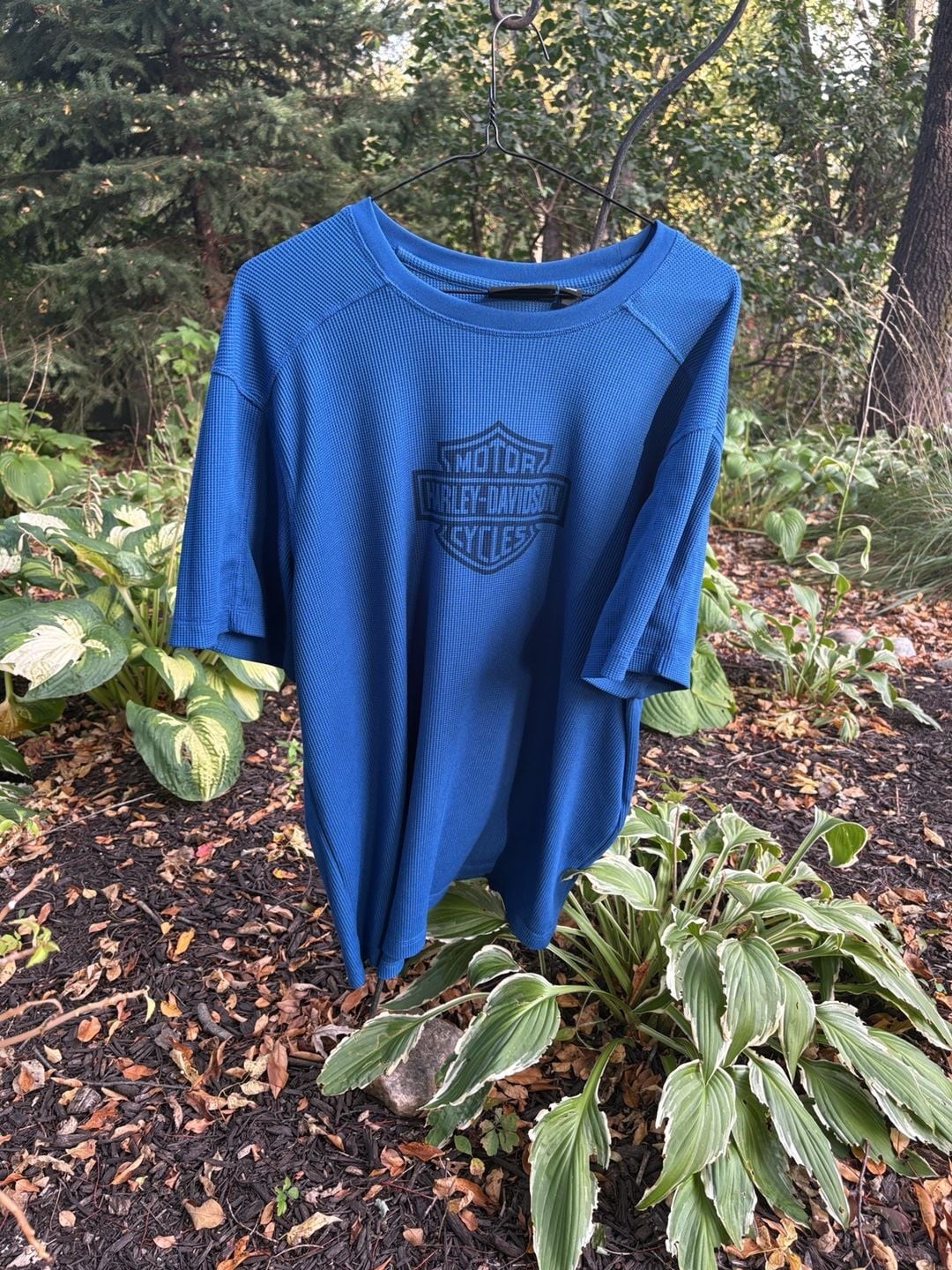 Harley Davidson Shirt Mens Medium Blue Waffle Knit Motorcycle ..., Harley Davidson Shirt Mens Medium Blue Waffle Knit Motorcycle ...,