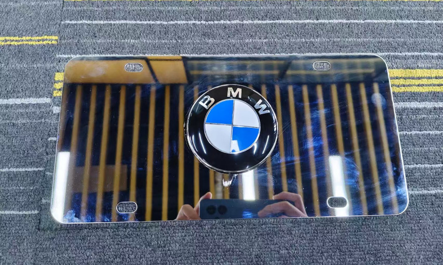 🔥Mirrored FITS BMW Style License Plate Raised Emblem 6\